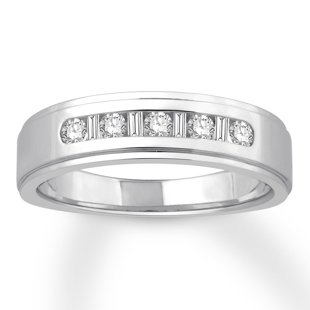 Men's Colorless Diamond Band 1/3 ct tw Round-cut 14K White Gold eQtJ1q02 Men's Colorless Diamond Band 1/3 ct tw Round-cut 14K White Gold eQtJ1q02