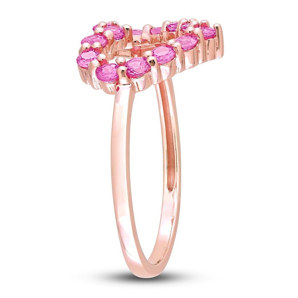 Natural Pink Sapphire Heart Ring 10K Rose Gold eWMJUWei Natural Pink Sapphire Heart Ring 10K Rose Gold eWMJUWei