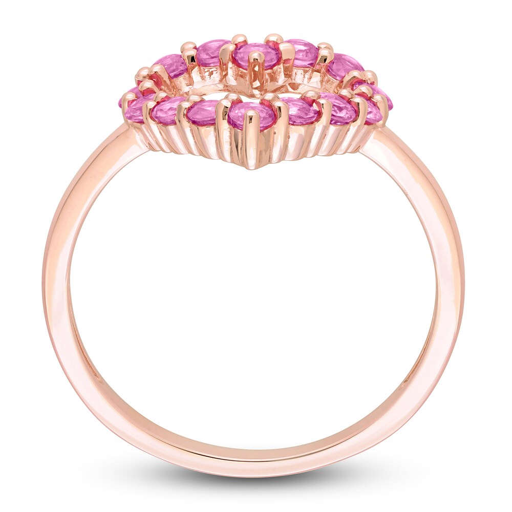 Natural Pink Sapphire Heart Ring 10K Rose Gold eWMJUWei Natural Pink Sapphire Heart Ring 10K Rose Gold eWMJUWei