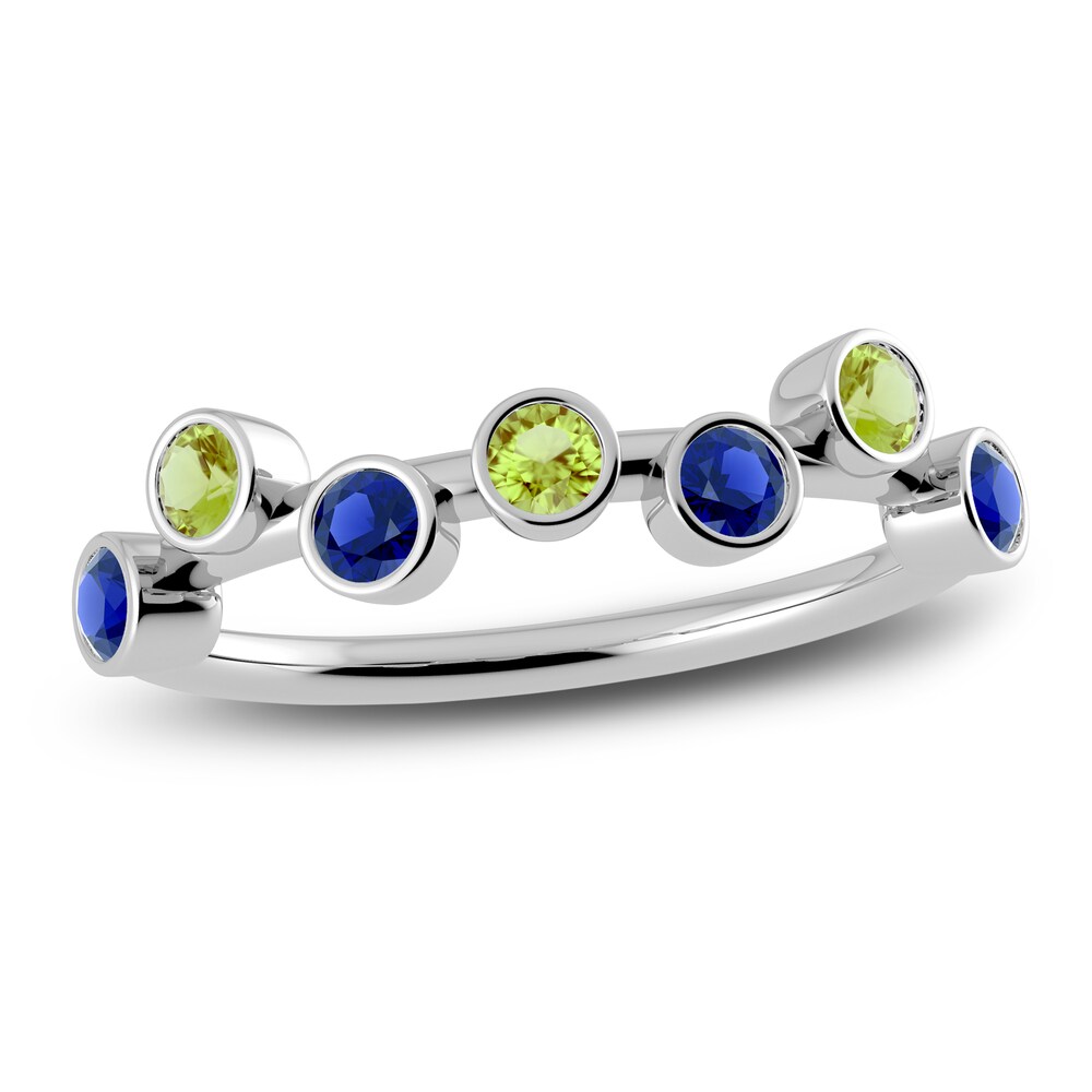 Juliette Maison Natural Peridot & Natural Blue Sapphire Ring 10K White Gold ee9oKES2 Juliette Maison Natural Peridot & Natural Blue Sapphire Ring 10K White Gold ee9oKES2