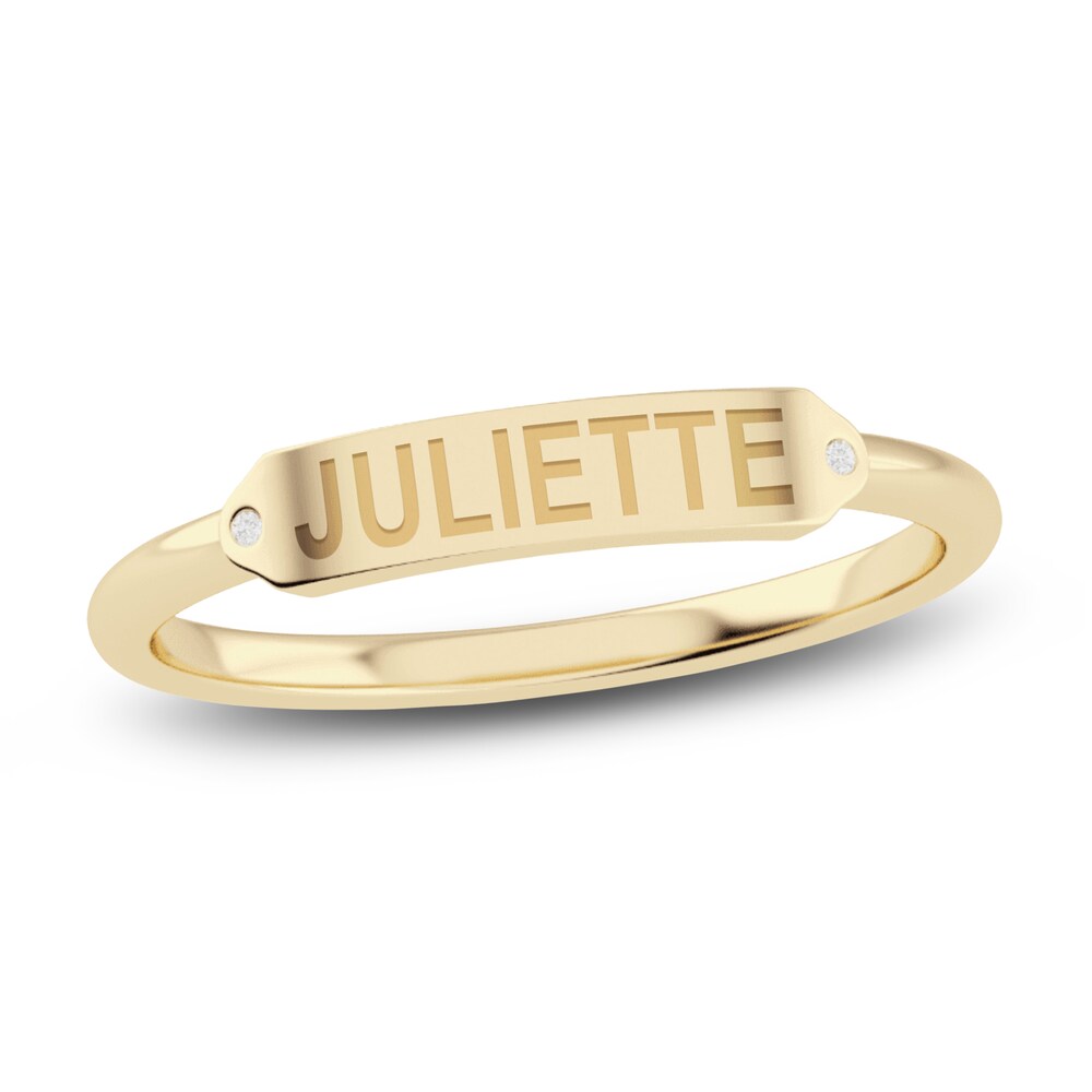 Juliette Maison Diamond Engravable Ring 1/20 ct tw Round 10K Yellow Gold erwRURJd Juliette Maison Diamond Engravable Ring 1/20 ct tw Round 10K Yellow Gold erwRURJd