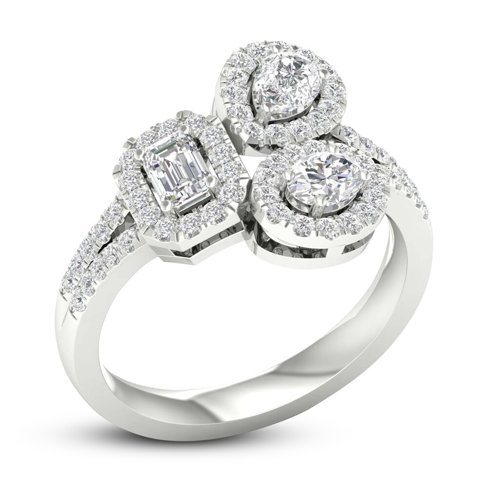 Lab-Created Diamond Ring 1 ct tw Oval/Emerald/Pear/Round 14K White Gold ewuuxOZm Lab-Created Diamond Ring 1 ct tw Oval/Emerald/Pear/Round 14K White Gold ewuuxOZm