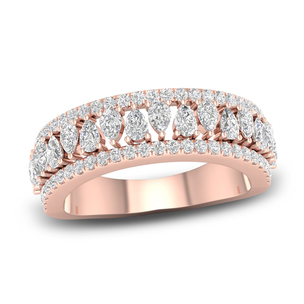 Diamond Anniversary Band 1 ct tw Pear/Round 14K Rose Gold f49ZKy59 Diamond Anniversary Band 1 ct tw Pear/Round 14K Rose Gold f49ZKy59