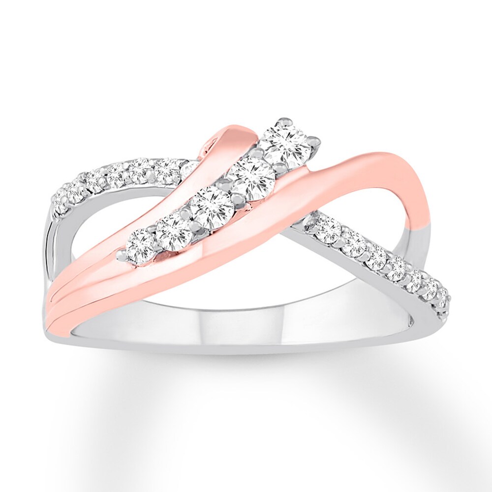 Diamond Ring 1/3 ct tw Round Sterling Silver/10K Rose Gold f888enjH Diamond Ring 1/3 ct tw Round Sterling Silver/10K Rose Gold f888enjH