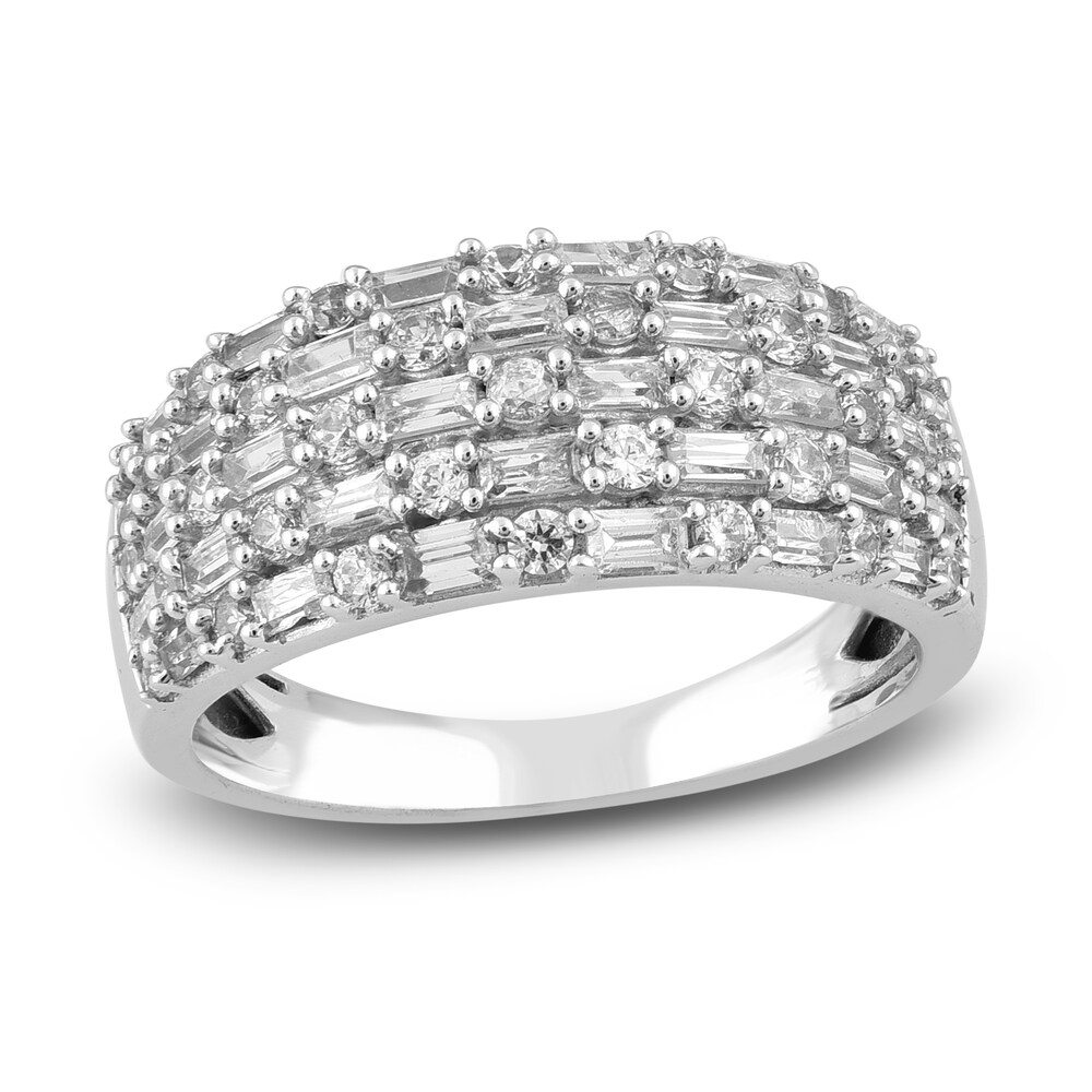 Diamond Anniversary Band 1 ct tw Round/Baguette 14K White Gold fCejmwBH Diamond Anniversary Band 1 ct tw Round/Baguette 14K White Gold fCejmwBH