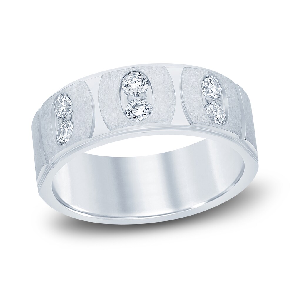 Men's Diamond Wedding Band 1/2 ct tw Round 14K White Gold fGpjSjEq Men's Diamond Wedding Band 1/2 ct tw Round 14K White Gold fGpjSjEq