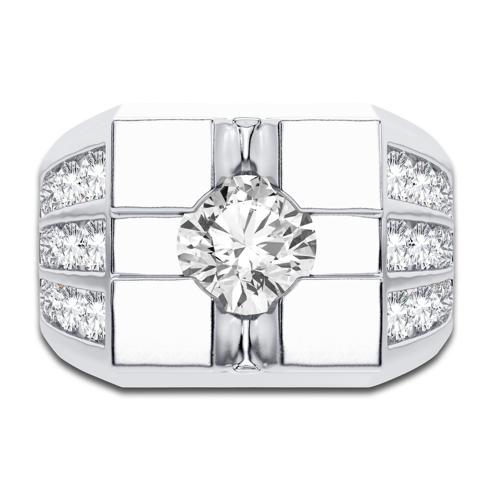 Men\'s Lab-Created Diamond Ring 3 ct tw Round 14K White Gold fJMO343v Men\'s Lab-Created Diamond Ring 3 ct tw Round 14K White Gold fJMO343v