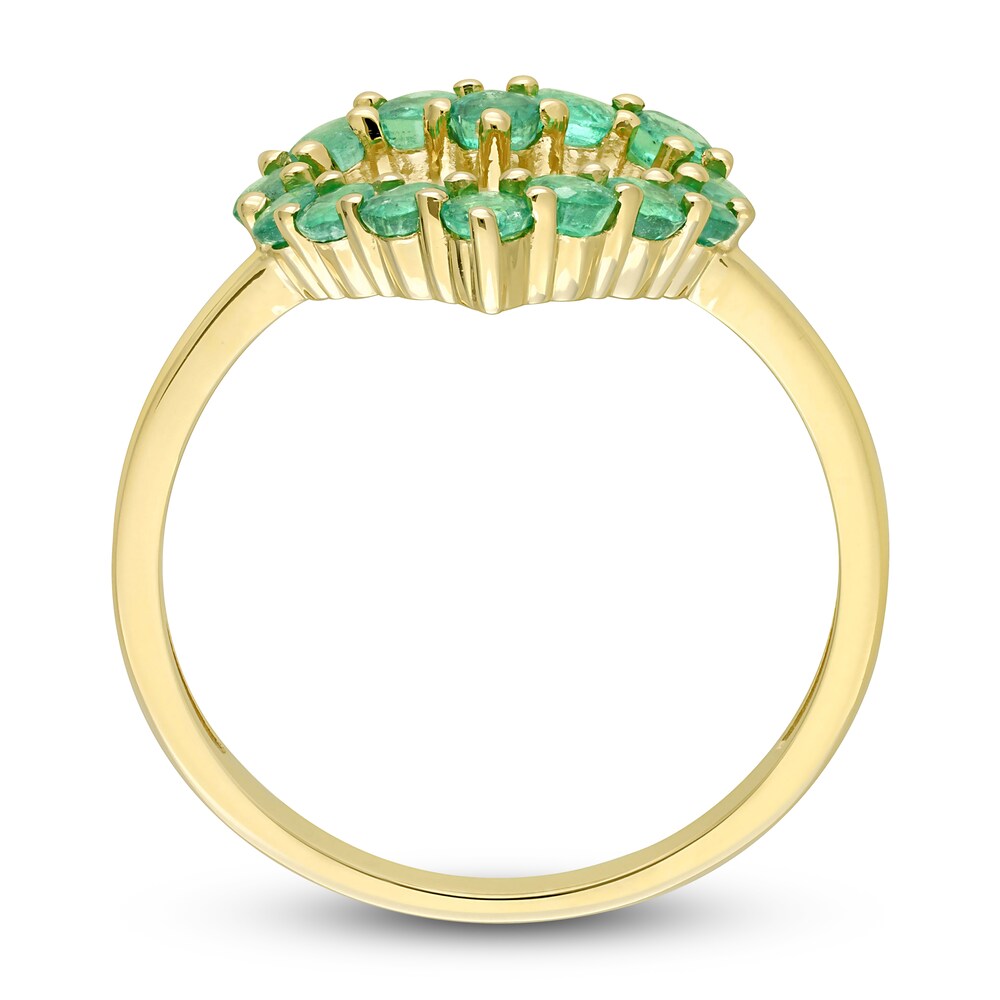 Natural Emerald Heart Ring 10K Yellow Gold fJhHgr1e Natural Emerald Heart Ring 10K Yellow Gold fJhHgr1e