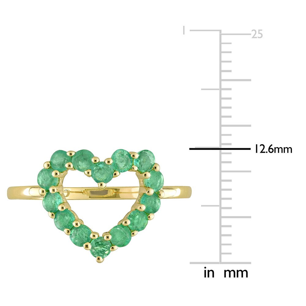 Natural Emerald Heart Ring 10K Yellow Gold fJhHgr1e Natural Emerald Heart Ring 10K Yellow Gold fJhHgr1e
