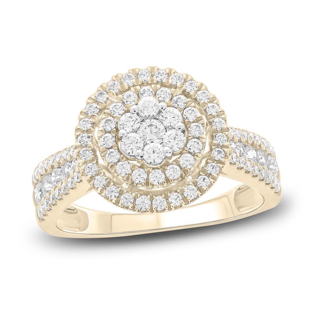 Diamond Ring 7/8 ct tw Round 14K Yellow Gold/Rhodium fZ8xAHZG Diamond Ring 7/8 ct tw Round 14K Yellow Gold/Rhodium fZ8xAHZG