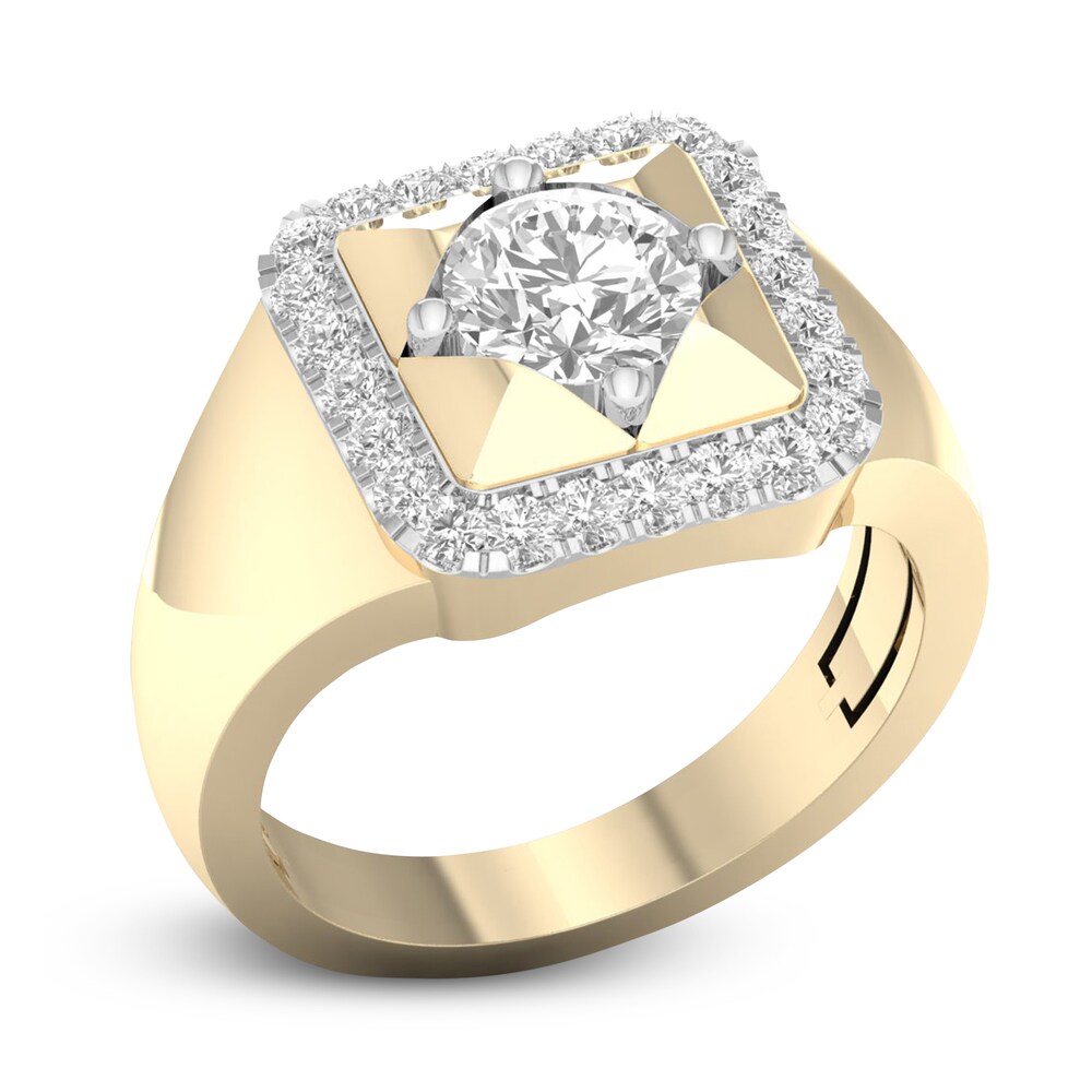Men\'s Lab-Created Diamond Ring 2 ct tw Round 14K Yellow Gold fgGI2FAn Men\'s Lab-Created Diamond Ring 2 ct tw Round 14K Yellow Gold fgGI2FAn