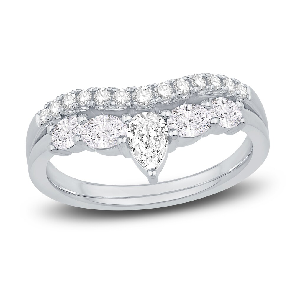 Diamond Contour Band 7/8 ct tw Round/Pear /Oval 14K White Gold fhbmYjiJ Diamond Contour Band 7/8 ct tw Round/Pear /Oval 14K White Gold fhbmYjiJ