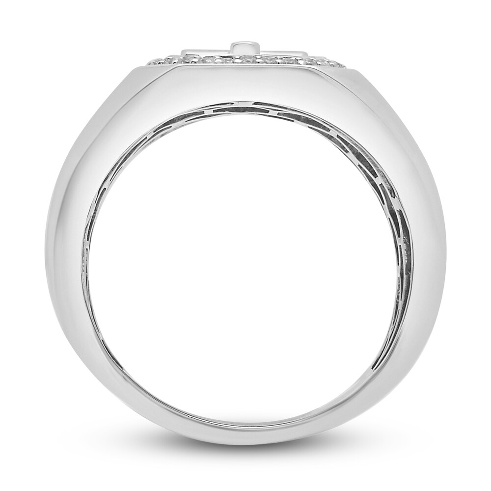 Men\'s Diamond Cross Signet Ring 1/4 ct tw Round Sterling Silver flZKfDPy Men\'s Diamond Cross Signet Ring 1/4 ct tw Round Sterling Silver flZKfDPy