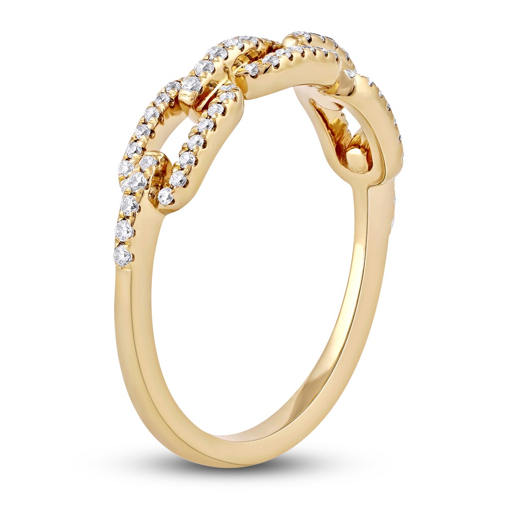 Diamond Oval Link Ring 1/4 ct tw Round 14K Yellow Gold g1nfUjJ0 Diamond Oval Link Ring 1/4 ct tw Round 14K Yellow Gold g1nfUjJ0