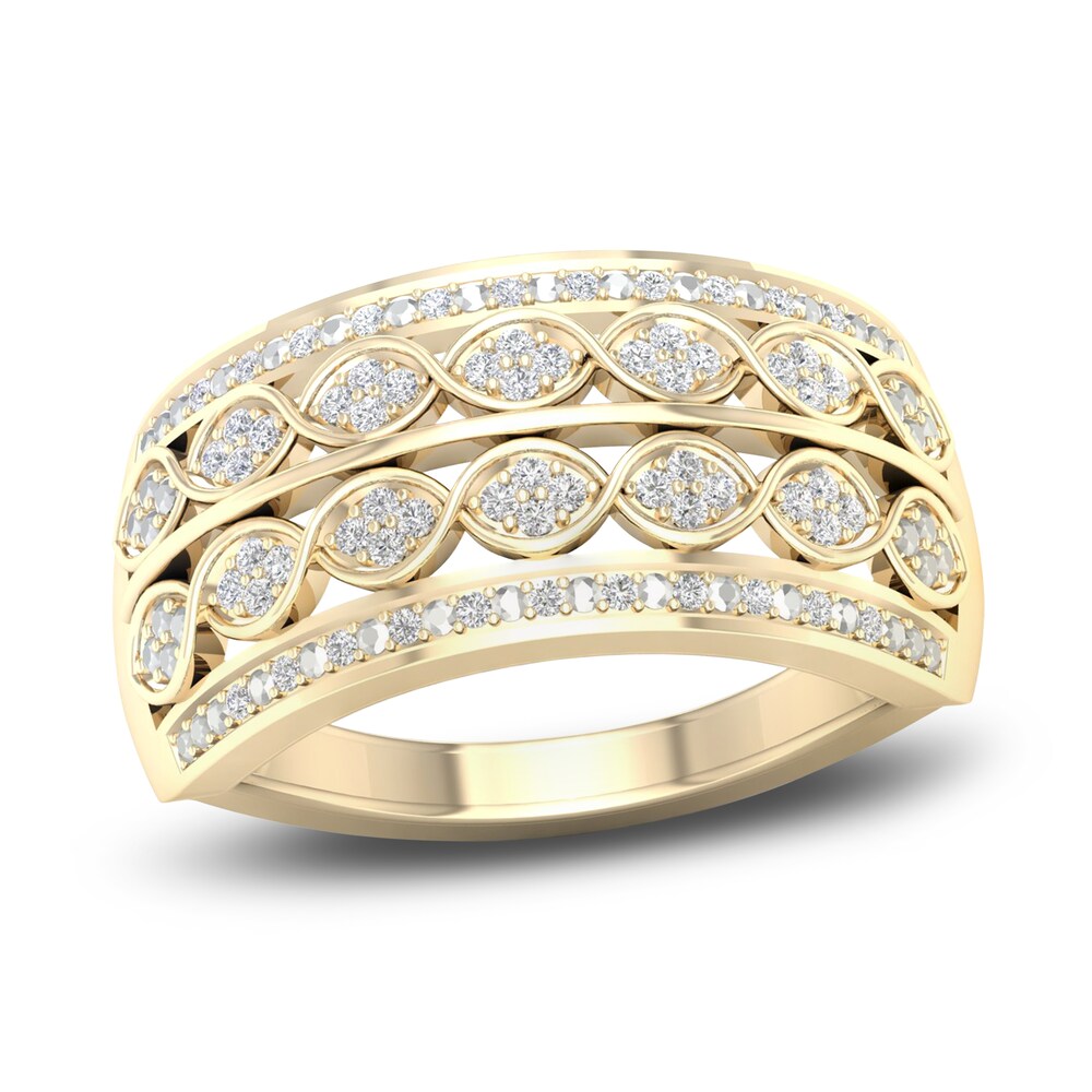 Diamond 4-Row Anniversary Band 1/6 ct tw Round 14K Yellow Gold g6ueXA5E Diamond 4-Row Anniversary Band 1/6 ct tw Round 14K Yellow Gold g6ueXA5E