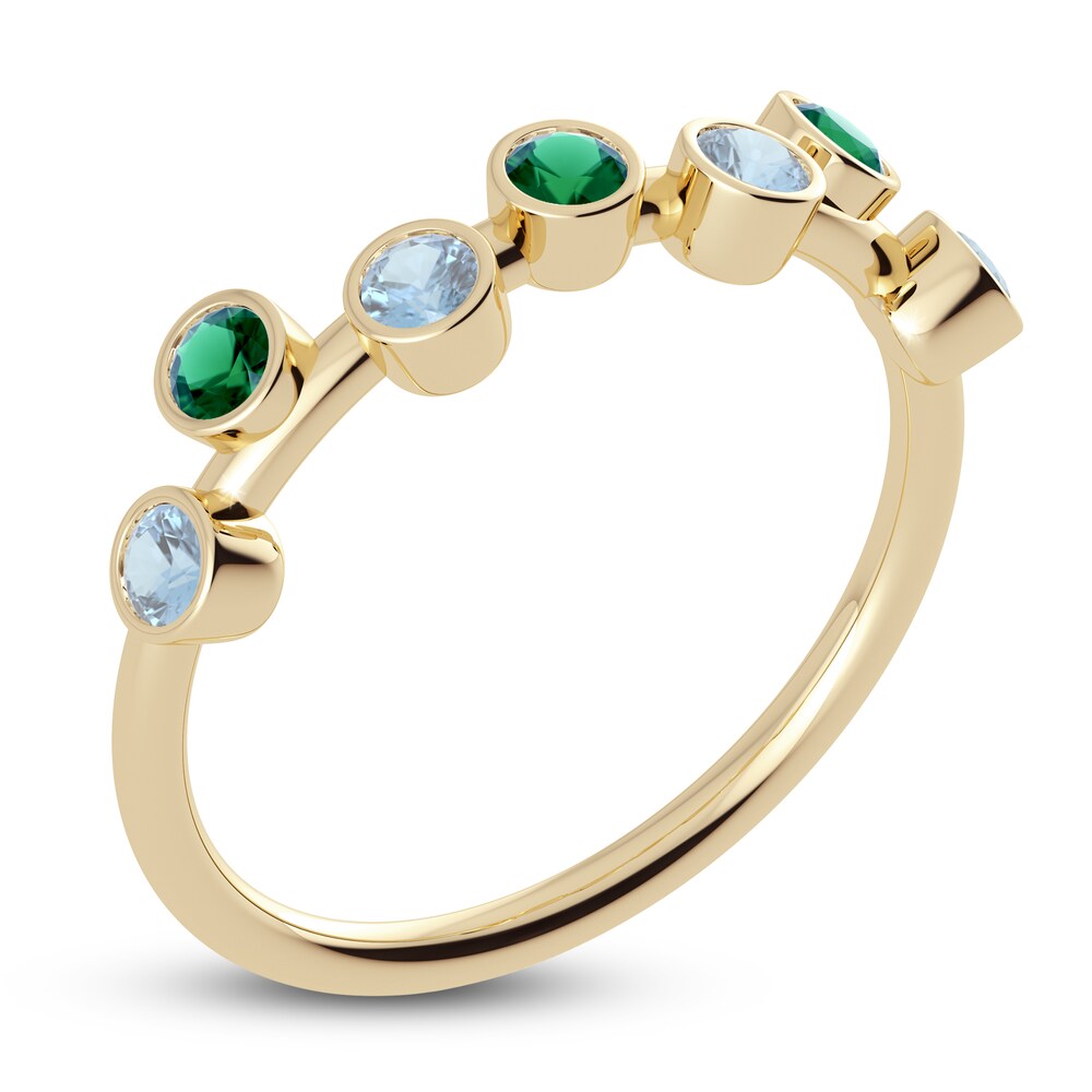 Juliette Maison Natural Aquamarine & Natural Emerald Ring 10K Yellow Gold g9jvs9fn Juliette Maison Natural Aquamarine & Natural Emerald Ring 10K Yellow Gold g9jvs9fn