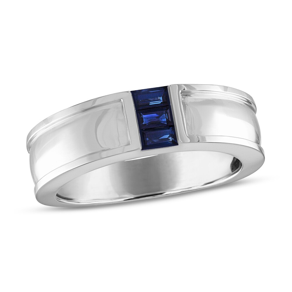 Vera Wang WISH Natural Blue Sapphire Men's Band 14K White Gold gAZSmGwF Vera Wang WISH Natural Blue Sapphire Men's Band 14K White Gold gAZSmGwF