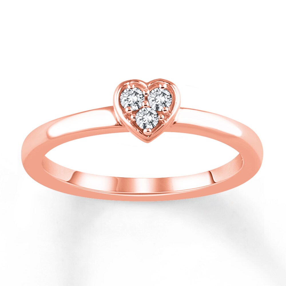 Diamond Stackable Ring 1/10 ct tw Round 10K Rose Gold gGa5lqe4 Diamond Stackable Ring 1/10 ct tw Round 10K Rose Gold gGa5lqe4