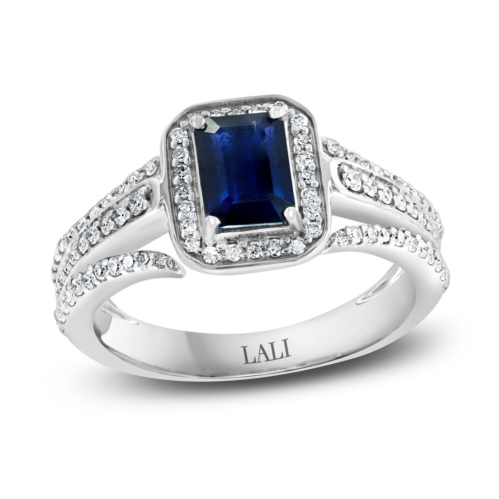 LALI Jewels Natural Blue Sapphire Ring 3/8 ct tw Diamonds 14K White Gold gI11sZoI LALI Jewels Natural Blue Sapphire Ring 3/8 ct tw Diamonds 14K White Gold gI11sZoI