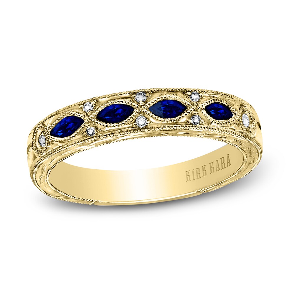 Kirk Kara Natural Blue Sapphire Anniversary Band Diamond Accents 18K Yellow Gold gLXZgpIE Kirk Kara Natural Blue Sapphire Anniversary Band Diamond Accents 18K Yellow Gold gLXZgpIE