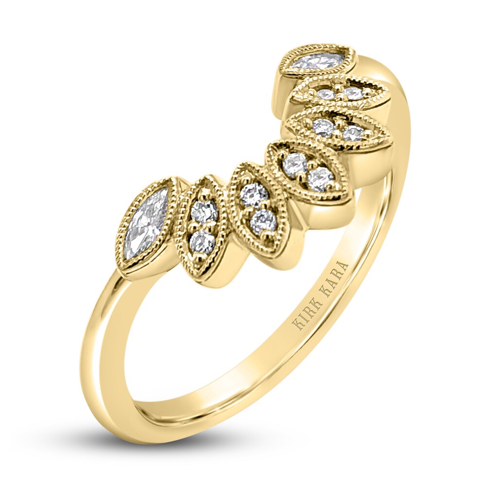 Kirk Kara Diamond Floral Wedding Band 1/15 ct tw Round 18K Yellow Gold gPX9ISLU Kirk Kara Diamond Floral Wedding Band 1/15 ct tw Round 18K Yellow Gold gPX9ISLU