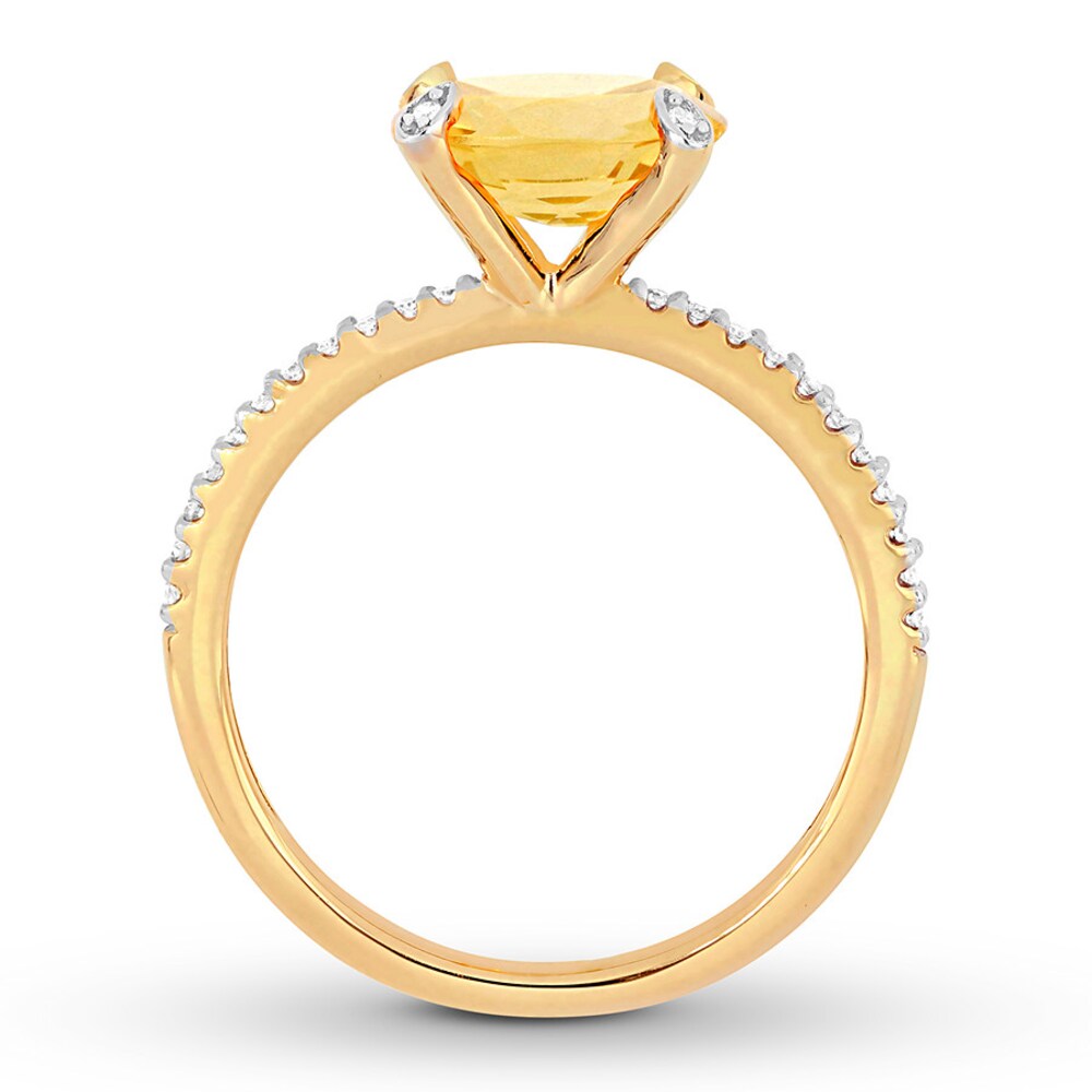 Citrine East-West Ring 1/10 carat tw Diamonds 10K Yellow Gold gUCjNWSI Citrine East-West Ring 1/10 carat tw Diamonds 10K Yellow Gold gUCjNWSI