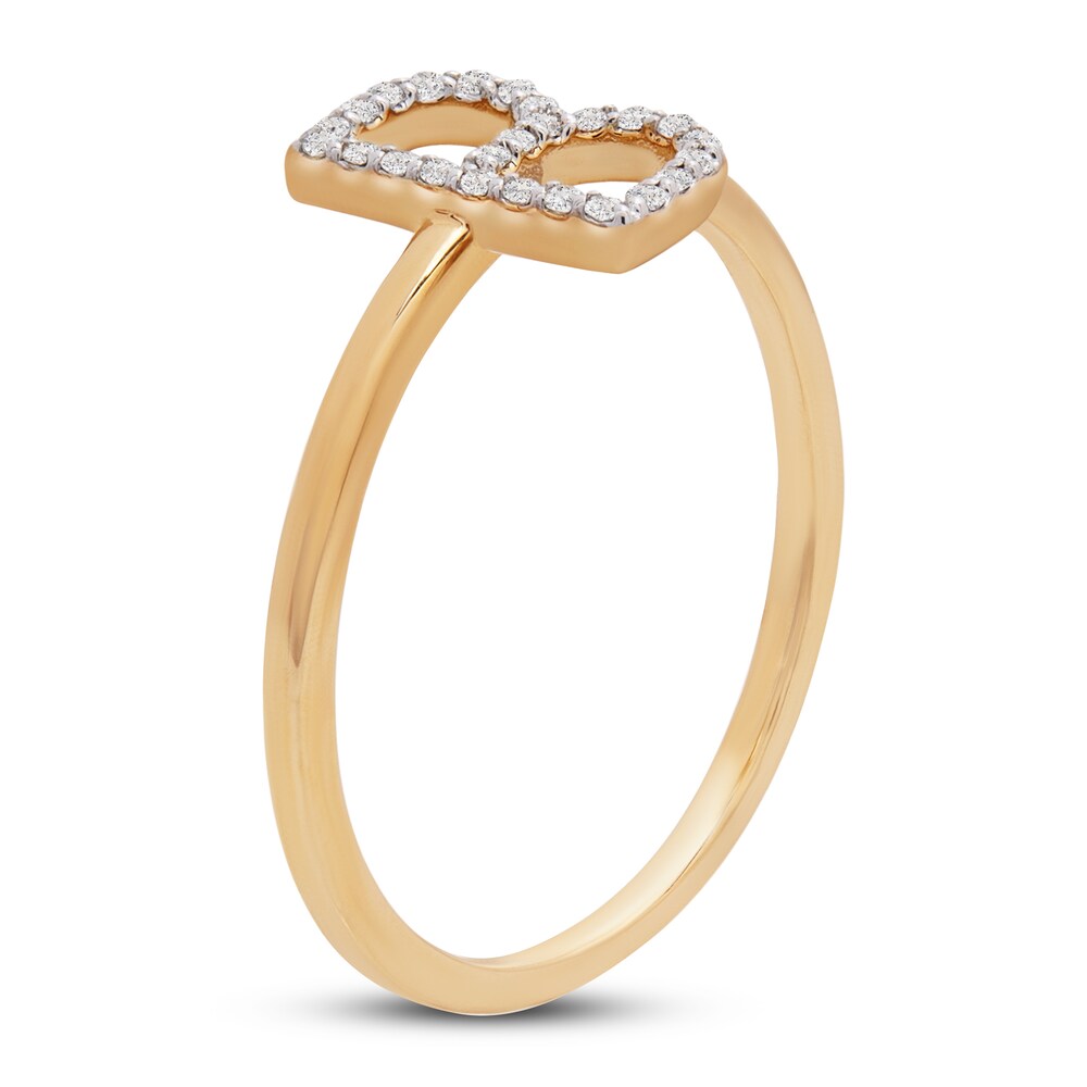 Diamond Letter B Ring 1/10 ct tw 10K Yellow Gold gekKK3KT Diamond Letter B Ring 1/10 ct tw 10K Yellow Gold gekKK3KT