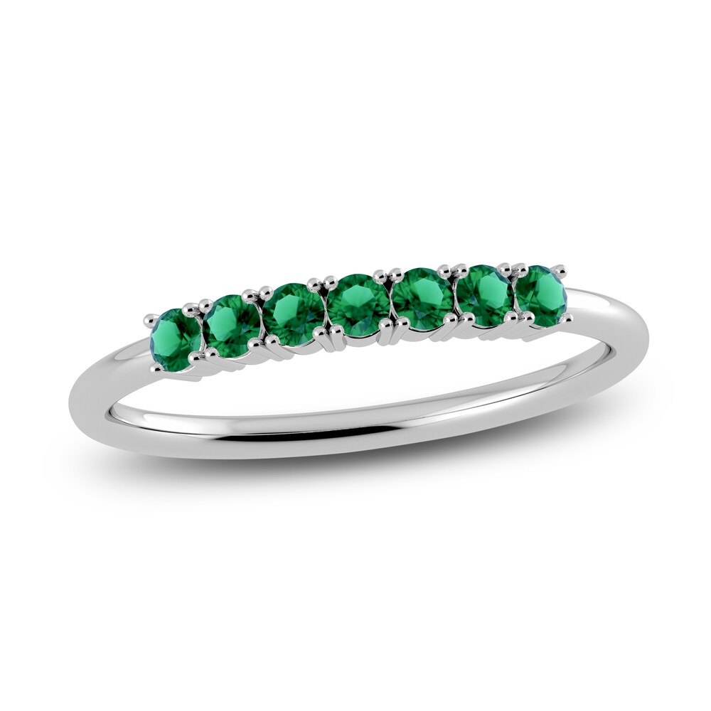 Juliette Maison Natural Emerald Half Eternity Ring 10K White Gold gimE9368 Juliette Maison Natural Emerald Half Eternity Ring 10K White Gold gimE9368