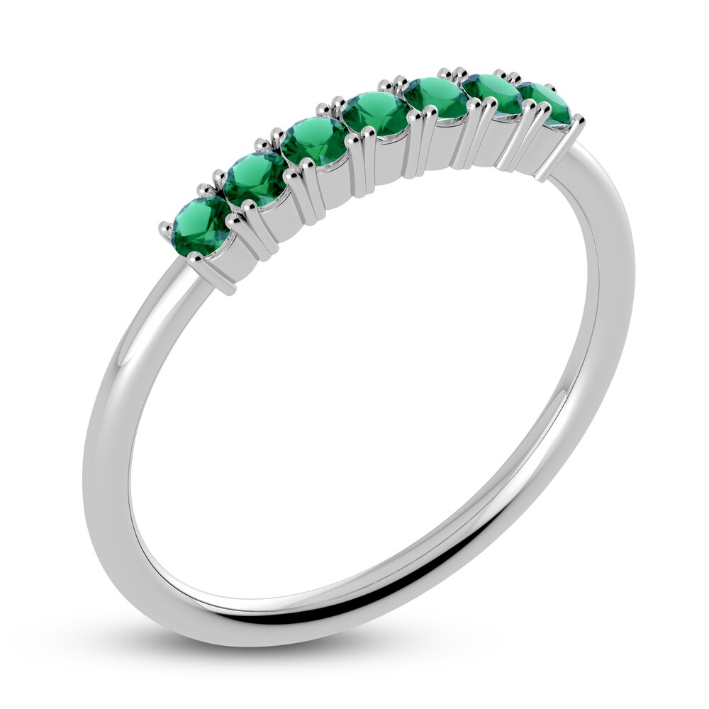 Juliette Maison Natural Emerald Half Eternity Ring 10K White Gold gimE9368 Juliette Maison Natural Emerald Half Eternity Ring 10K White Gold gimE9368