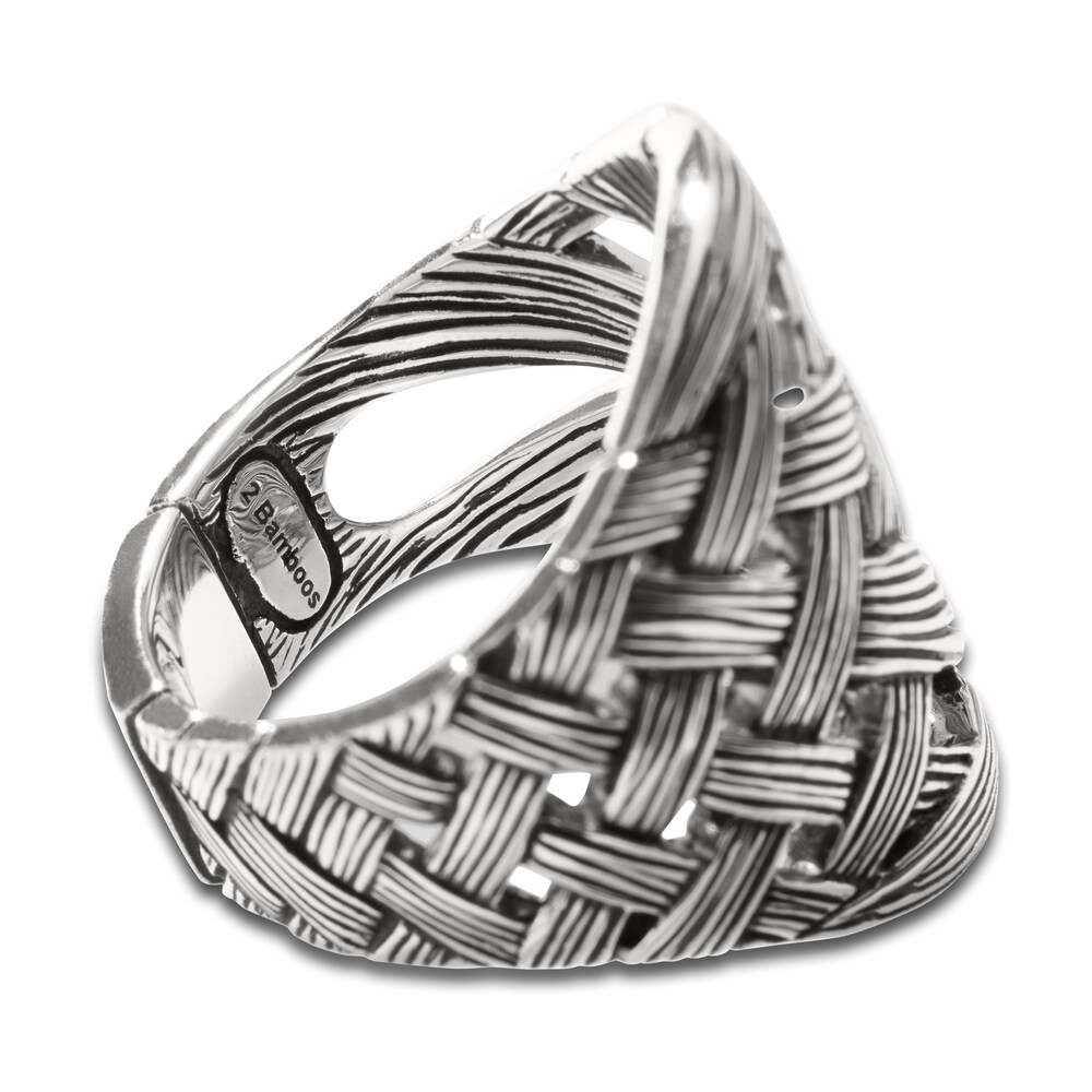 John Hardy Men\'s Woven Bamboo Ring Sterling Silver glMN83n2 John Hardy Men\'s Woven Bamboo Ring Sterling Silver glMN83n2