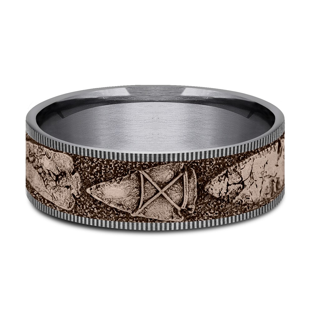 Men\'s Arrowhead Wedding Band Tantalum/14K Rose Gold 7.5mm gmAMT1lU