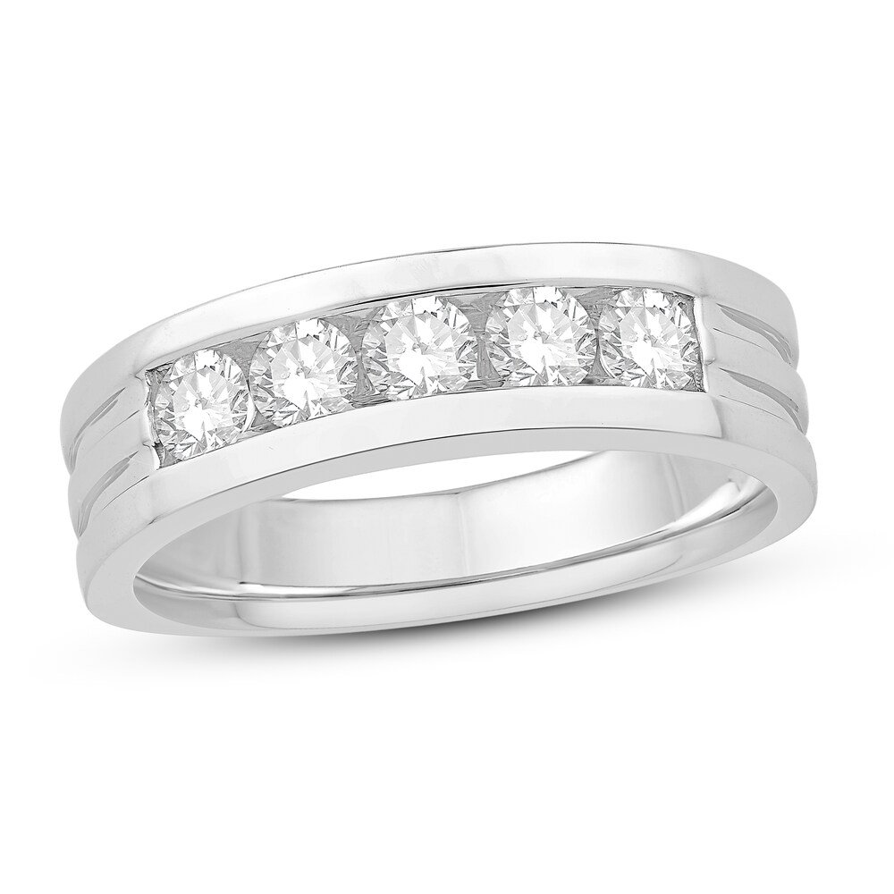 Men's Diamond Wedding Band 1 ct tw Round 14K White Gold gzO1ssUG Men's Diamond Wedding Band 1 ct tw Round 14K White Gold gzO1ssUG