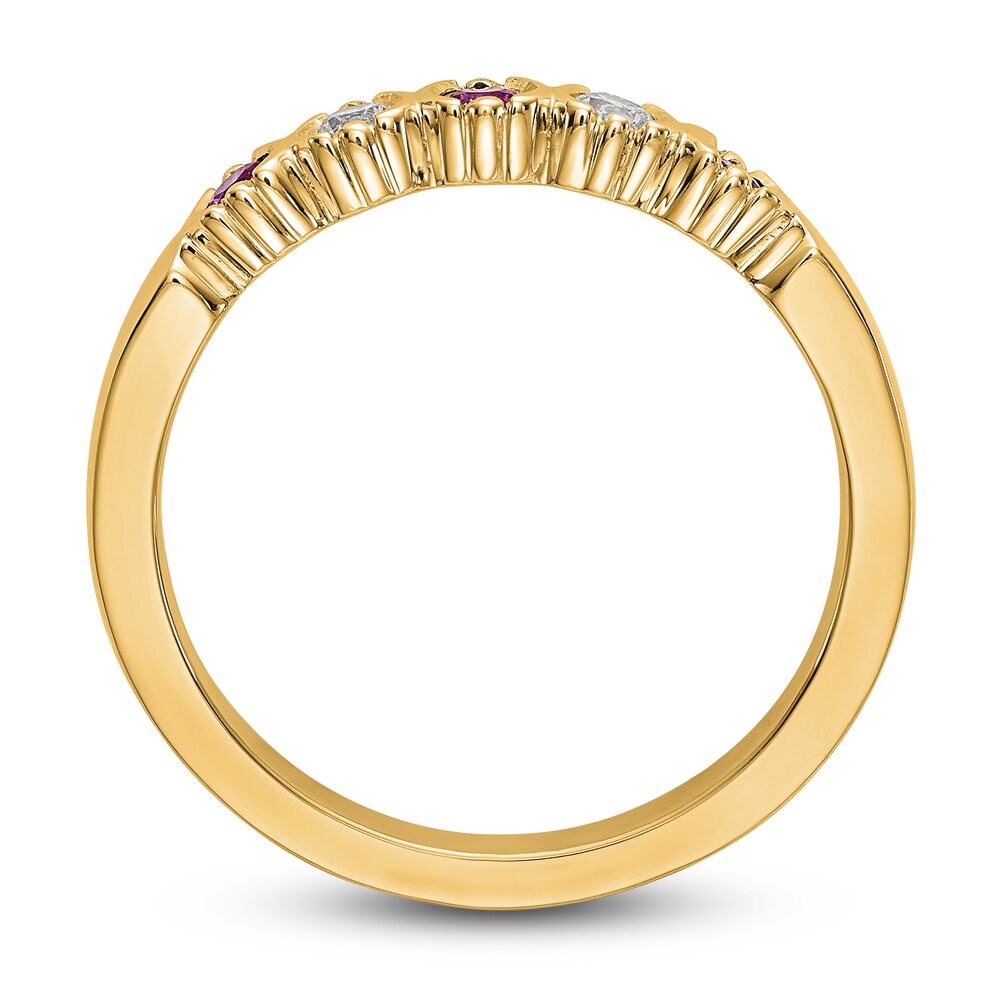 Natural Ruby Stackable Ring 1/10 ct tw Diamonds 14K Yellow Gold h1WeuUBF Natural Ruby Stackable Ring 1/10 ct tw Diamonds 14K Yellow Gold h1WeuUBF