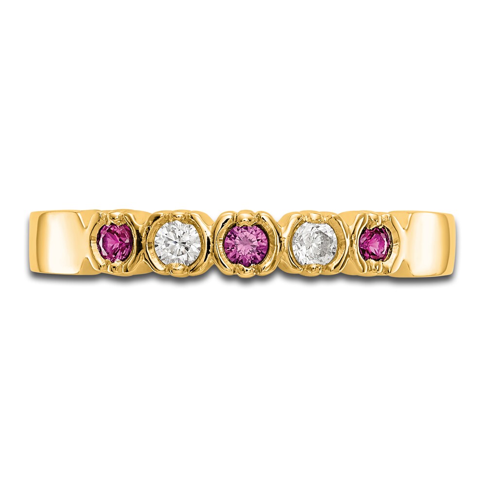 Natural Ruby Stackable Ring 1/10 ct tw Diamonds 14K Yellow Gold h1WeuUBF Natural Ruby Stackable Ring 1/10 ct tw Diamonds 14K Yellow Gold h1WeuUBF