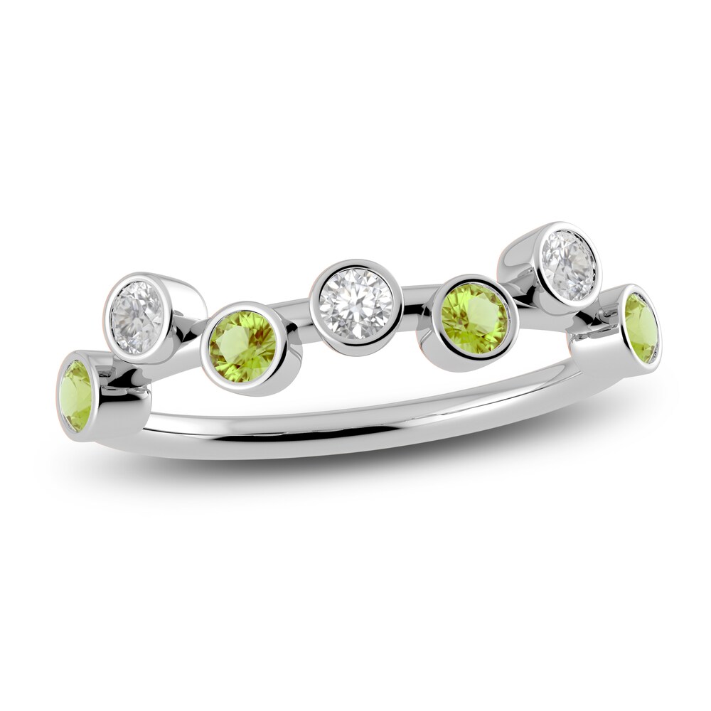 Juliette Maison Natural White Sapphire & Natural Peridot Ring 10K White Gold h1nj7mKk Juliette Maison Natural White Sapphire & Natural Peridot Ring 10K White Gold h1nj7mKk