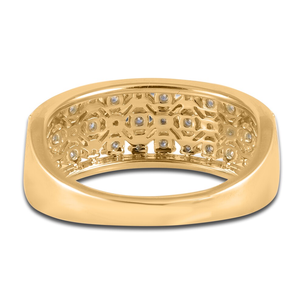 Brown & White Diamond Ring 3/4 ct tw Round/Baguette 14K Yellow Gold h5Vl8Ezo Brown & White Diamond Ring 3/4 ct tw Round/Baguette 14K Yellow Gold h5Vl8Ezo