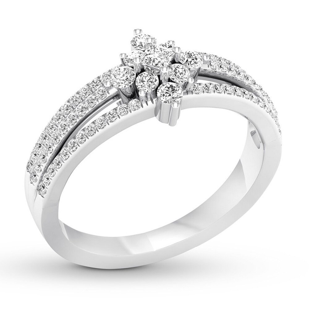 Diamond Ring 1/2 ct tw Round/Princess-cut 14K White Gold h5qlqI7x Diamond Ring 1/2 ct tw Round/Princess-cut 14K White Gold h5qlqI7x