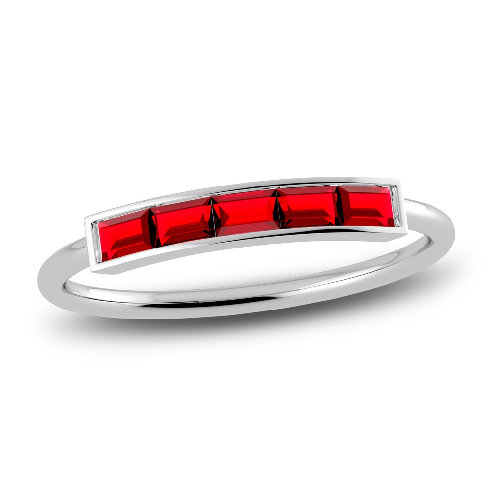 Juliette Maison Natural Ruby Baguette Bar Ring 10K White Gold hCmmeEbz Juliette Maison Natural Ruby Baguette Bar Ring 10K White Gold hCmmeEbz