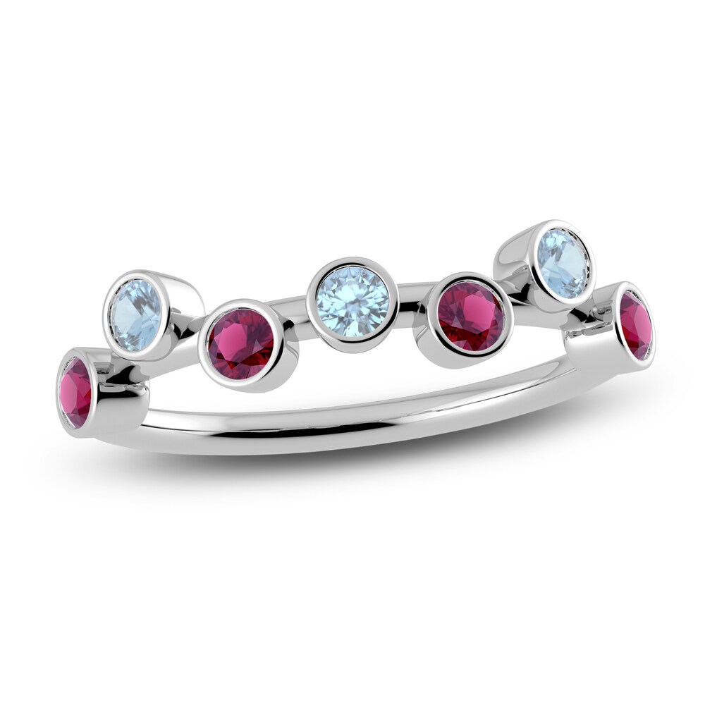 Juliette Maison Natural Rhodolite Garnet & Natural Aquamarine Ring 10K White Gold hCtDxpnb Juliette Maison Natural Rhodolite Garnet & Natural Aquamarine Ring 10K White Gold hCtDxpnb