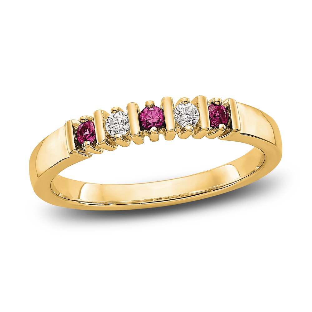 Natural Ruby Stackable Ring 1/15 ct tw Diamonds 14K Yellow Gold hCzhHC61 Natural Ruby Stackable Ring 1/15 ct tw Diamonds 14K Yellow Gold hCzhHC61