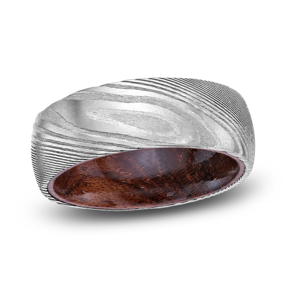 Men's Wedding Band Black Wood/Damascus Steel 7.0mm hDD0QR4g Men's Wedding Band Black Wood/Damascus Steel 7.0mm hDD0QR4g