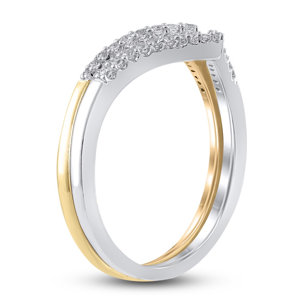 Diamond Contour Wedding Band 1/5 ct tw Round 10K Two-Tone Gold hDspZ5O1 Diamond Contour Wedding Band 1/5 ct tw Round 10K Two-Tone Gold hDspZ5O1