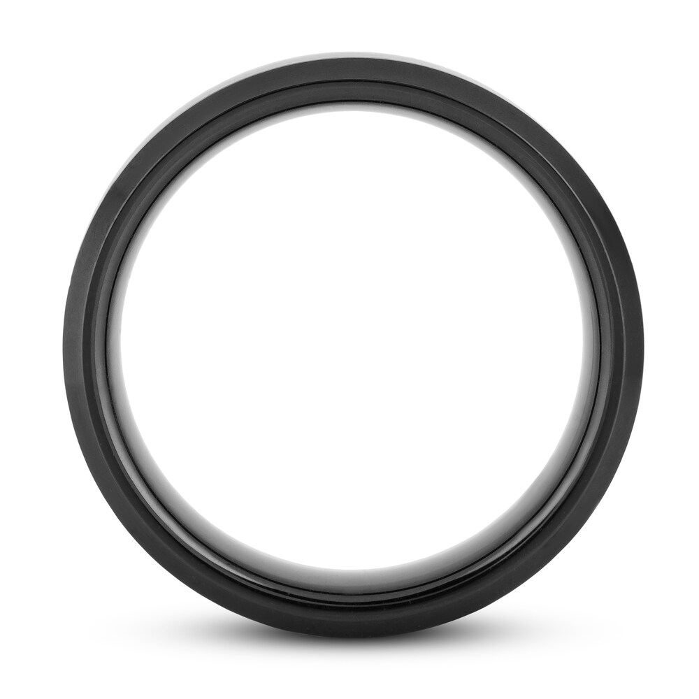 8mm Wedding Band Tungsten Carbide Black PVD hIrIoSKt