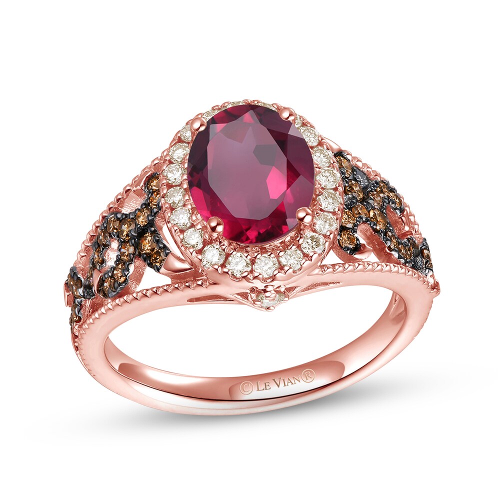Le Vian Natural Rhodolite Garnet Ring 1/2 ct tw Diamonds 14K Strawberry Gold hIuj57Pw Le Vian Natural Rhodolite Garnet Ring 1/2 ct tw Diamonds 14K Strawberry Gold hIuj57Pw