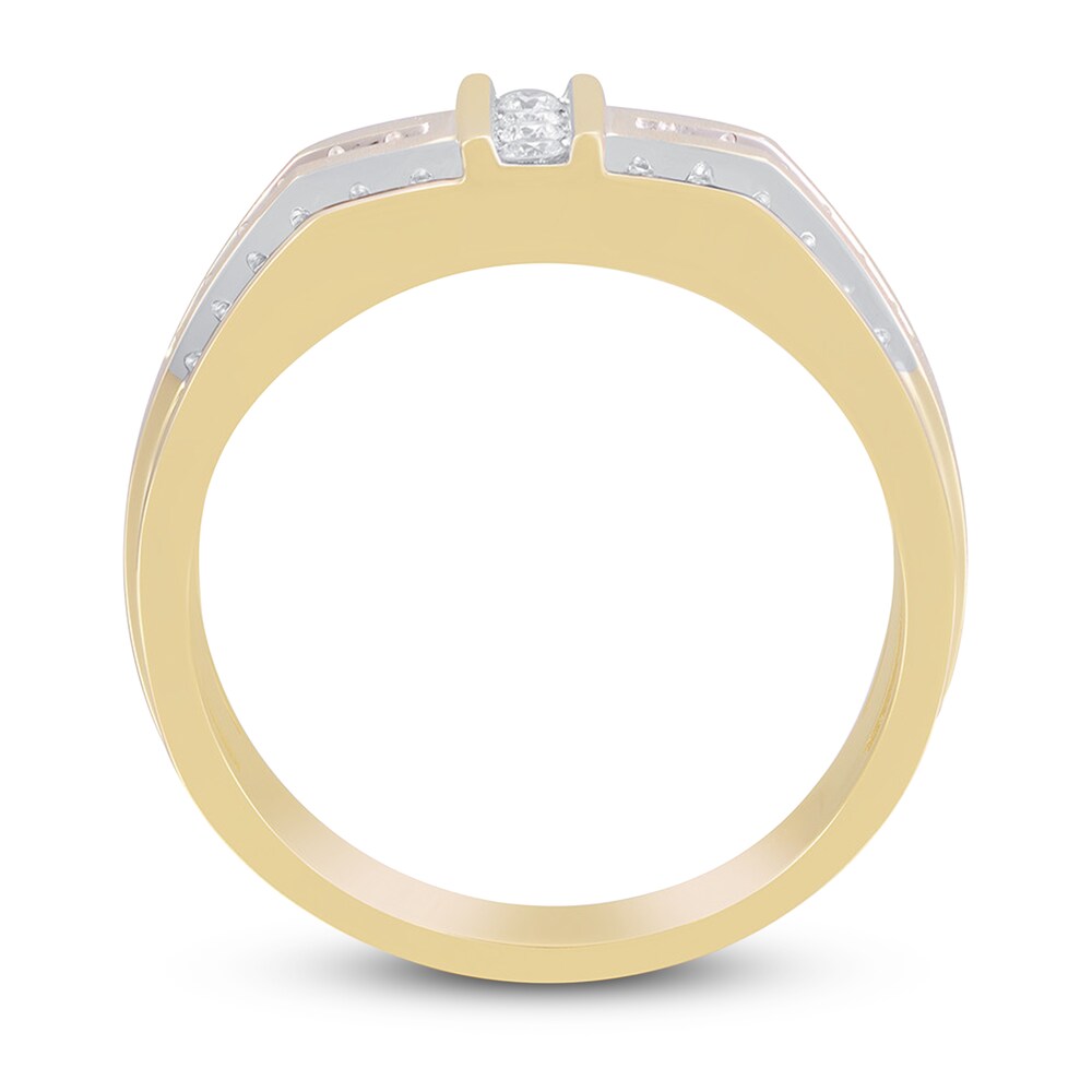 Men\'s Diamond Wedding Band 1/2 ct tw Round 14K Yellow Gold/Rhod hV9rroKy