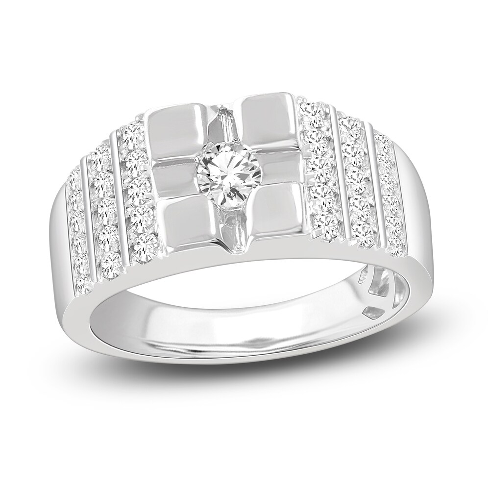 Men's Diamond Ring 1 ct tw Round 14K White Gold hbwwDpZy Men's Diamond Ring 1 ct tw Round 14K White Gold hbwwDpZy