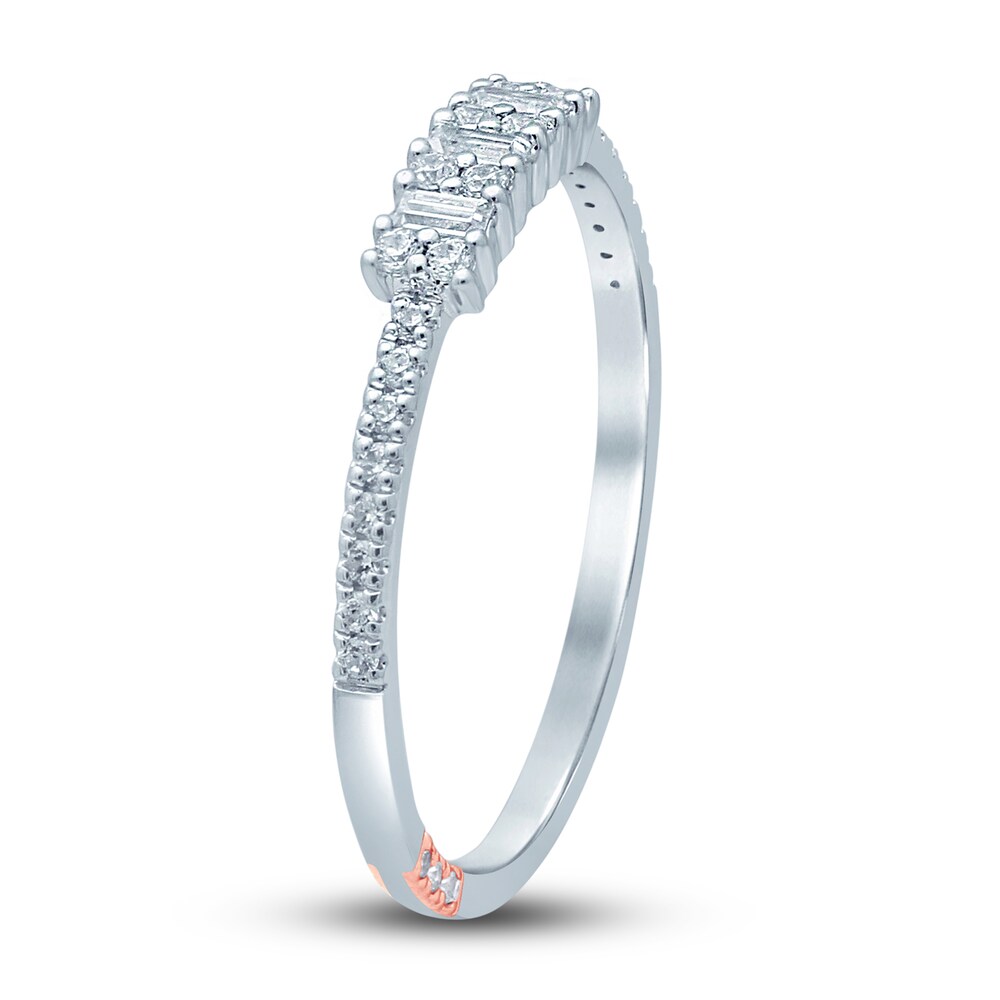 Pnina Tornai Diamond Ring Setting 1/5 ct tw Round/Baguette 14K White Gold hfeZgu2n