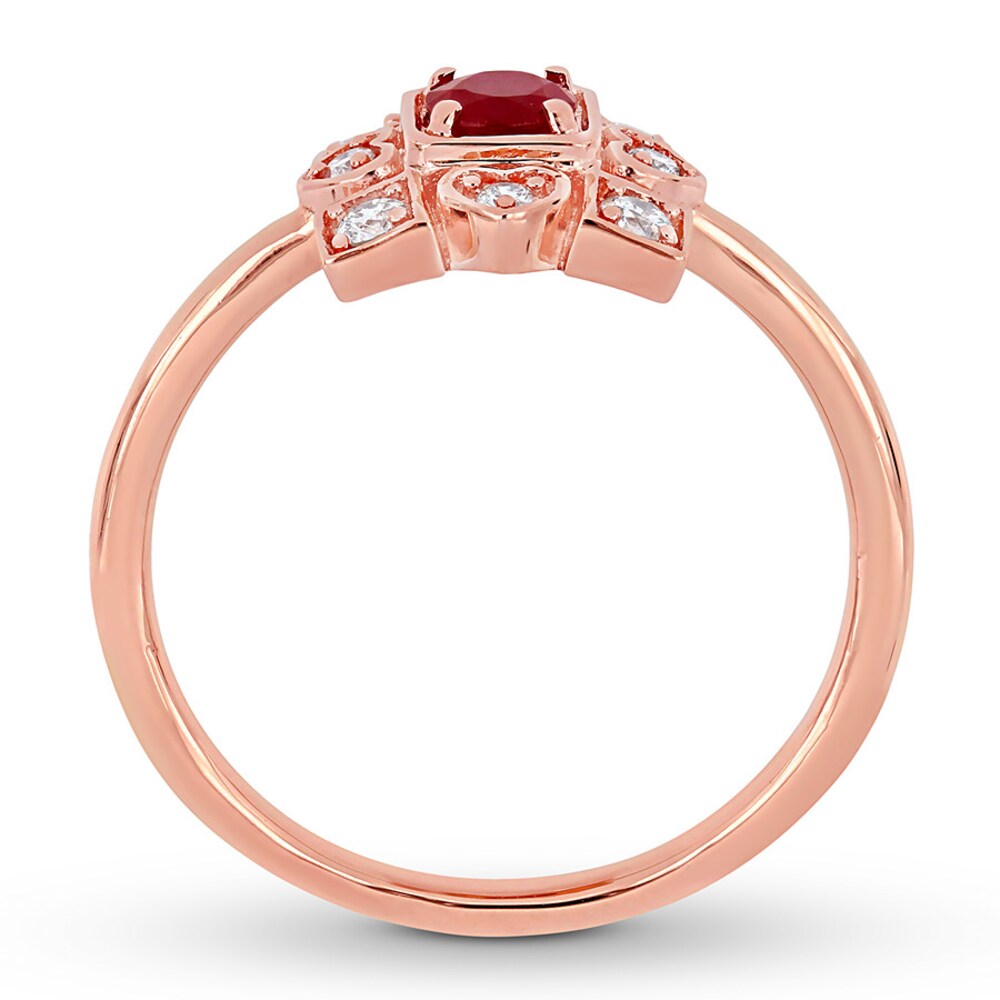 Natural Ruby Ring 1/5 ct tw Diamonds 10K Rose Gold hi9FuQ4Q Natural Ruby Ring 1/5 ct tw Diamonds 10K Rose Gold hi9FuQ4Q