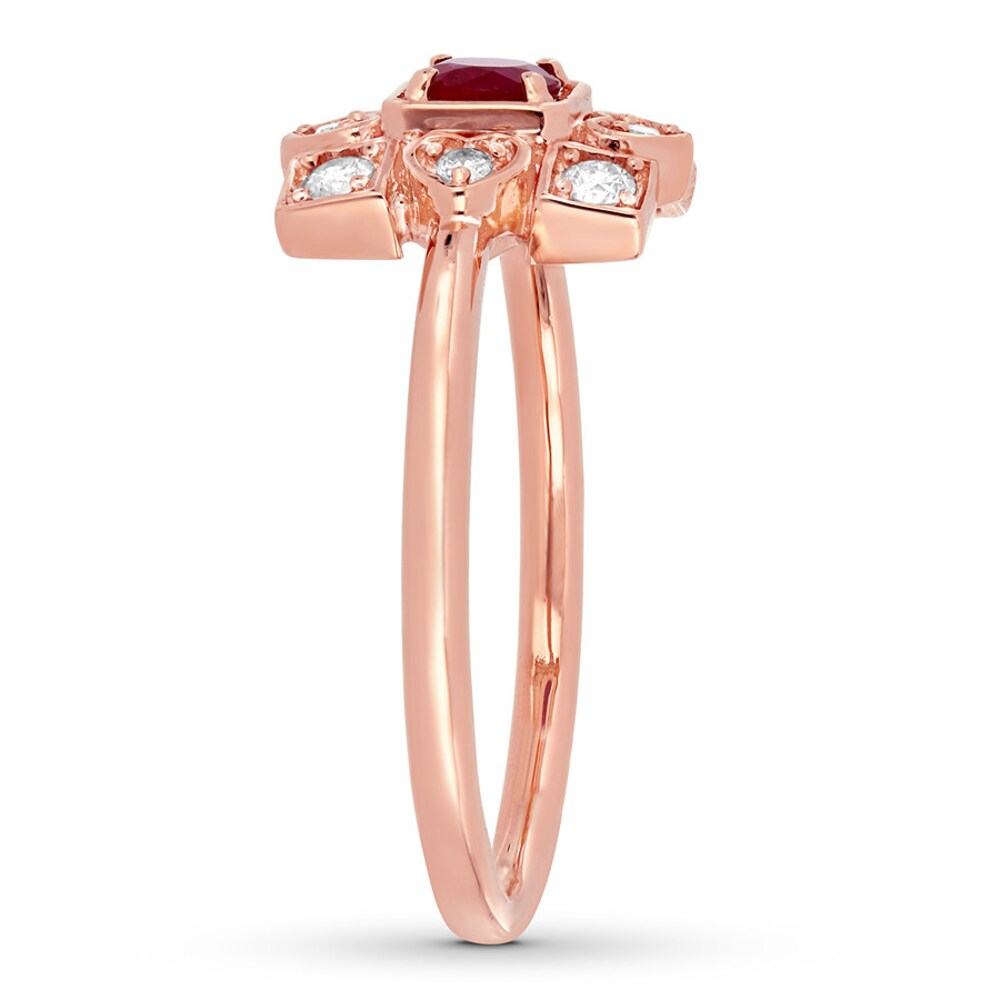 Natural Ruby Ring 1/5 ct tw Diamonds 10K Rose Gold hi9FuQ4Q Natural Ruby Ring 1/5 ct tw Diamonds 10K Rose Gold hi9FuQ4Q