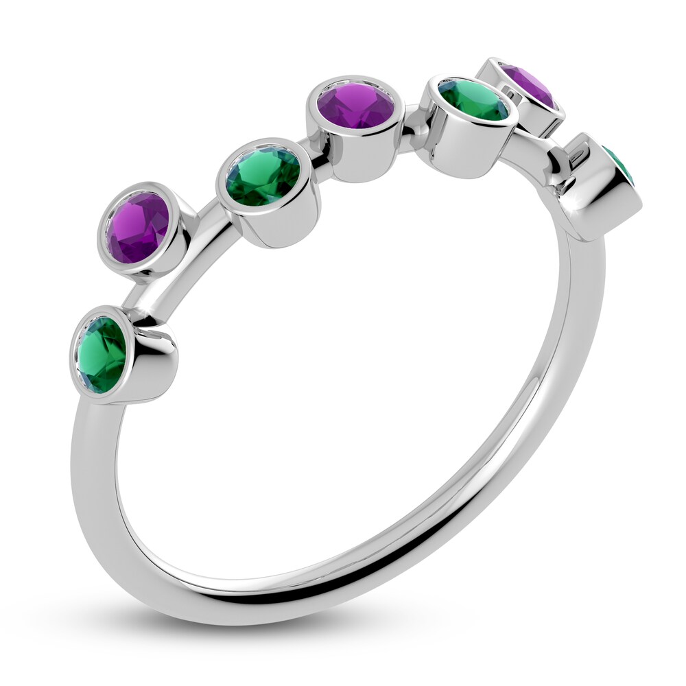 Juliette Maison Natural Emerald & Natural Amethyst Ring 10K White Gold hkp4N1Re